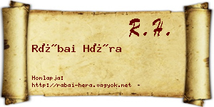 Rábai Héra névjegykártya